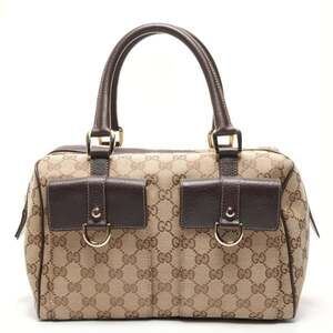 Gucci GG Canvas Handbag/Bowling Bag/Boston Bag, Beige, WS27353